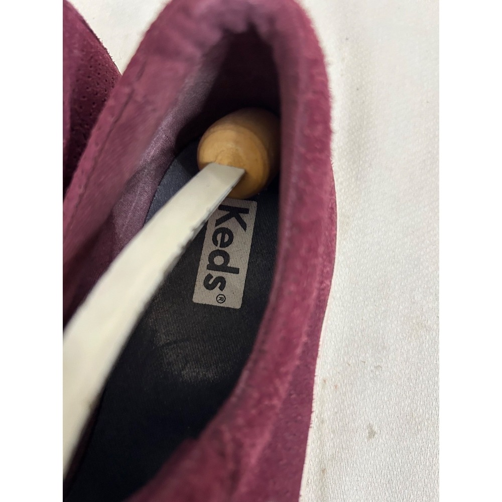Keds Women's Burgundy Red Suede Lace Up Low Top Sneakers Logo WH66414 Sz 8.5 - Picture 5 of 6
